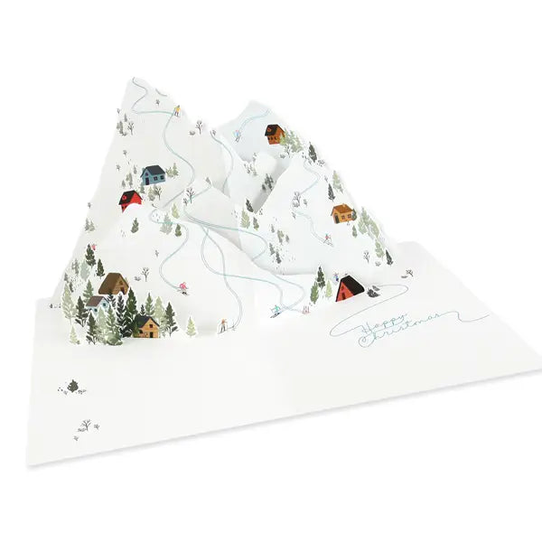Alpine Ski Mountain Pop Up Card