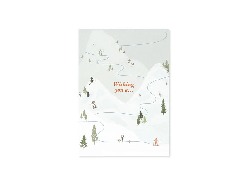 Alpine Ski Mountain Pop Up Card