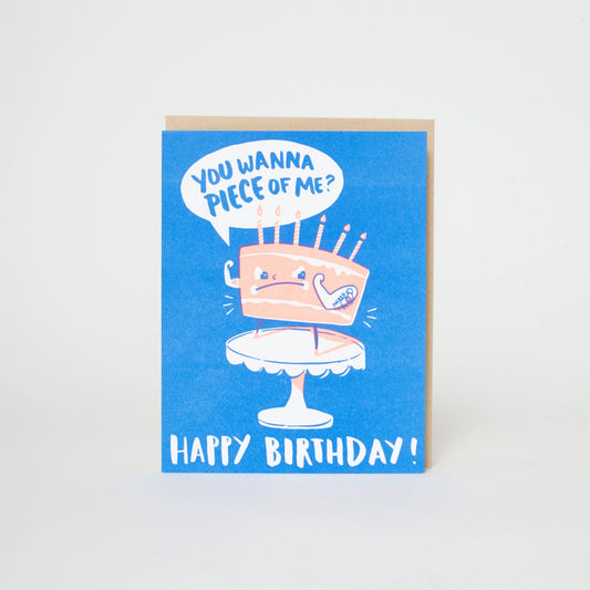 Piece of Me Funny Birthday Letterpress Greeting Card
