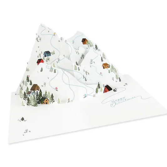 Alpine Ski Mountain Pop Up Card